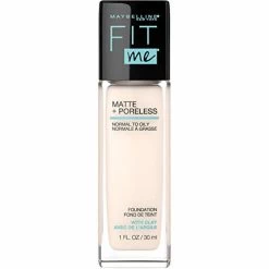 Maybelline New York Maybelline Fit Me Matte + Poreless Liquid Foundation Makeup, Fair Porcelain, 1 Fl; Oz; Oil-Free Foundation