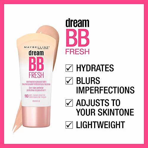 Maybelline New York Maybelline Dream Fresh BB Cream, Light/Medium, 1 Ounce (Packaging May Vary) 2 Maybelline New York Maybelline Dream Fresh BB Cream, Light/Medium, 1 Ounce (Packaging May Vary) - Image 2