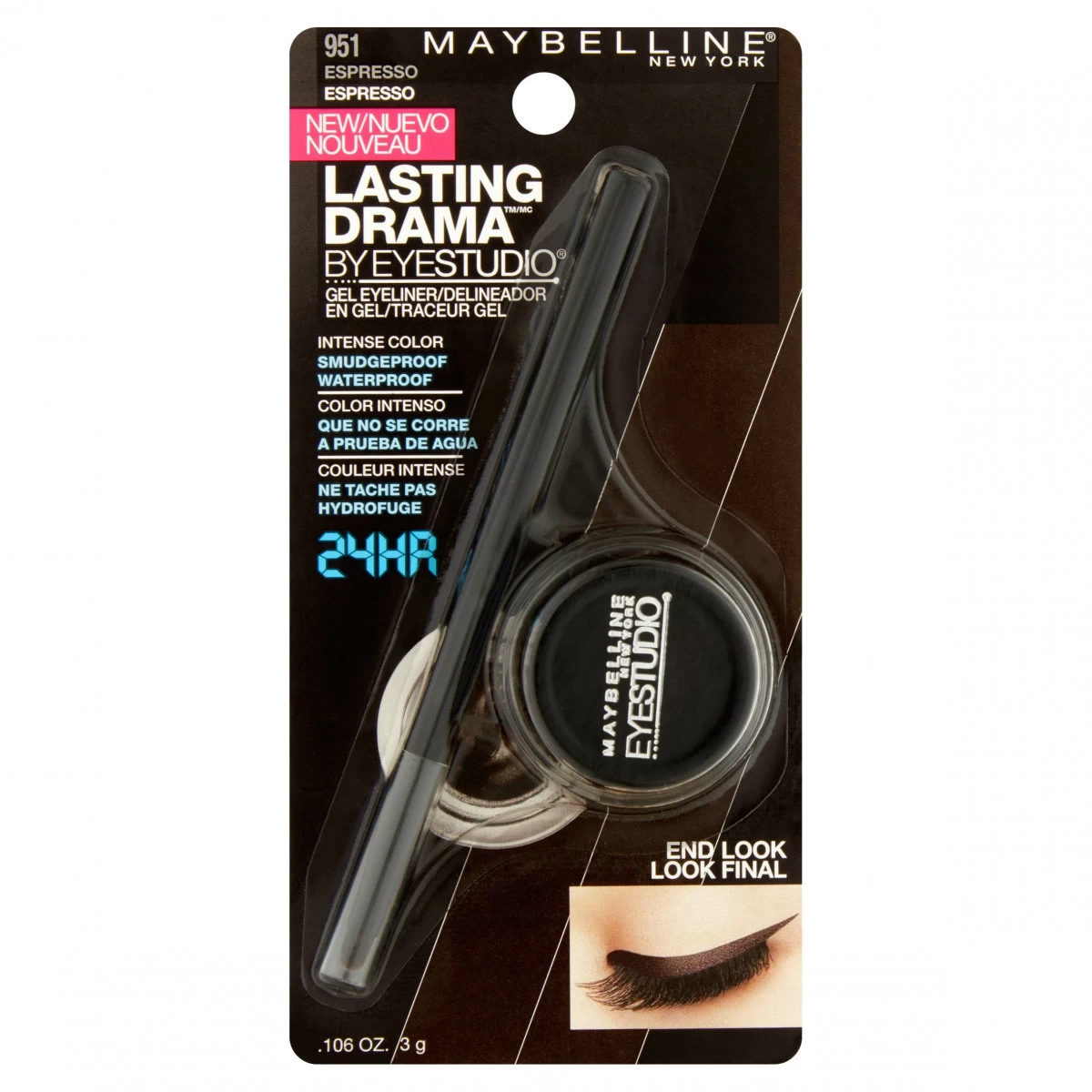 Maybelline Eyestudio Lasting Drama Gel Liner, Espresso, 0.106 Oz 1 Maybelline Eyestudio Lasting Drama Gel Liner, Espresso, 0.106 Oz