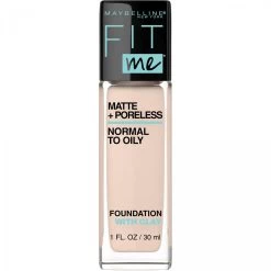 Maybelline Fit Me Matte + Poreless Liquid Foundation Makeup, Natural Ivory, 1 Fl Oz