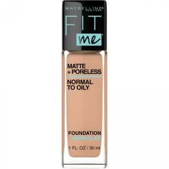 Maybelline Fit Me Matte + Poreless Liquid Foundation Makeup, Sun Beige, 1 Fl. Oz.
