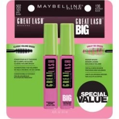 Maybelline Great Lash & Great Lash Big Mascara Set, 2 Pc