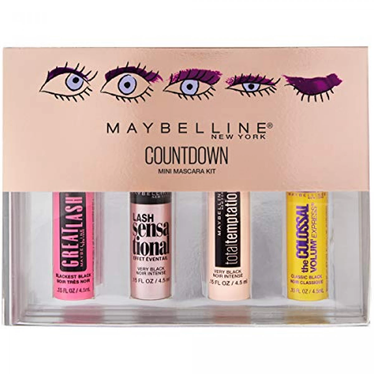 Maybelline New York Makeup Countdown Holiday Mini Mascara Kit, Black 1 Maybelline New York Makeup Countdown Holiday Mini Mascara Kit, Black