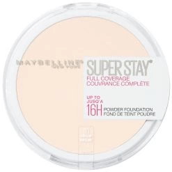 Maybelline Super Stay Full Coverage Powder Foundation Makeup, Matte Finish, Porcelain, 0.21 Oz
