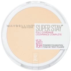 Maybelline Super Stay Full Coverage Powder Foundation Makeup, Matte Finish, Classic Ivory, 0.21 Oz