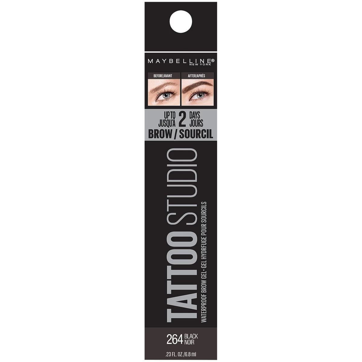 Maybelline TattooStudio Waterproof Eyebrow Gel Makeup, Black, 0.23 Fl Oz 2 Maybelline TattooStudio Waterproof Eyebrow Gel Makeup, Black, 0.23 Fl Oz - Image 2