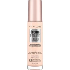 Maybelline Dream Radiant Liquid Medium Coverage Hydrating Foundation, Porcelain Ivory, 1 Fl Oz