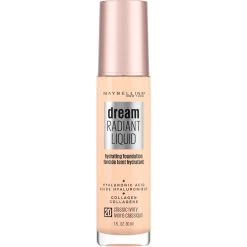 Maybelline Dream Radiant Liquid Medium Coverage Hydrating Foundation, Classic Ivory, 1 Fl Oz