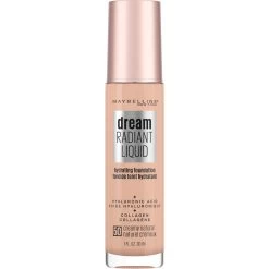 Maybelline Dream Radiant Liquid Medium Coverage Hydrating Foundation, Creamy Natural, 1 Fl Oz