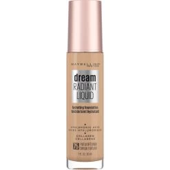 Maybelline Dream Radiant Liquid Medium Coverage Hydrating Foundation, Natural Beige, 1 Fl Oz