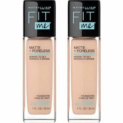 Maybelline New York Maybelline Fit Me Matte + Poreless Liquid Foundation Makeup, Creamy Beige, 2 COUNT Oil-Free Foundation