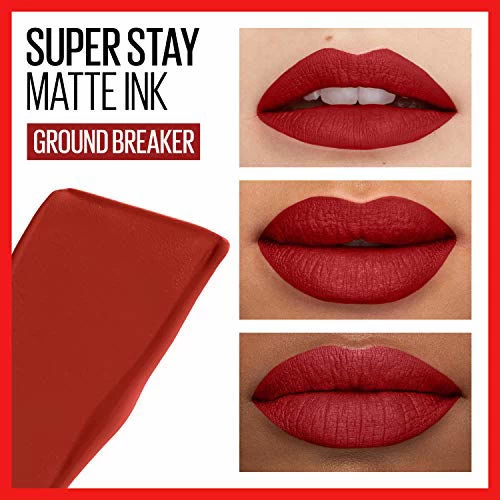 Maybelline New York Maybelline SuperStay Matte Ink City Edition Liquid Lipstick Makeup, Pigmented Matte,, Long-Lasting Wear, Smooth Matte Finish, Ground-Breaker, 0.17 Fl Oz, Pack Of 1 2 Maybelline New York Maybelline SuperStay Matte Ink City Edition Liquid Lipstick Makeup, Pigmented Matte,, Long-Lasting Wear, Smooth Matte Finish, Ground-Breaker, 0.17 Fl Oz, Pack Of 1 - Image 2