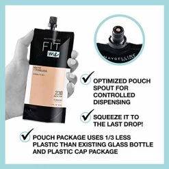 Maybelline New York Maybelline Fit Me Matte + Poreless Liquid Foundation, Face Makeup, Mess-Free No Waste Pouch Format, Normal To Oily Skin Types, Classic Beige, 1.3 Fl Oz -Maybelline Cosmetic 0469535 maybelline fit me matte poreless liquid foundation face makeup mess free no waste pouch format norma