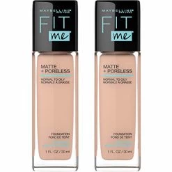 Maybelline New York Maybelline Fit Me Matte + Poreless Liquid Foundation Makeup, Pure Beige, 2 COUNT Oil-Free Foundation