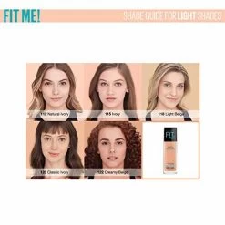 Maybelline New York Maybelline Fit Me Matte + Poreless Liquid Foundation Makeup, Light Beige, 1 Fl; Oz; Oil-Free Foundation -Maybelline Cosmetic 0482093 maybelline fit me matte poreless liquid foundation makeup light beige 1 fl oz oil free foundation
