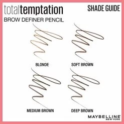 Maybelline New York Maybelline Total Temptation Eyebrow Definer Pencil, Medium Brown, 1 Count -Maybelline Cosmetic 0486615 maybelline total temptation eyebrow definer pencil medium brown 1 count