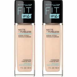 Maybelline New York Maybelline Fit Me Matte + Poreless Liquid Foundation Makeup, Ivory, 2 COUNT Oil-Free Foundation