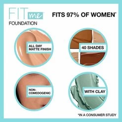 Maybelline New York Maybelline Fit Me Matte + Poreless Liquid Foundation, Face Makeup, Mess-Free No Waste Pouch Format, Normal To Oily Skin Types, 322 WARM HONEY, 1.3 Fl Oz -Maybelline Cosmetic 0492622 maybelline new york maybelline fit me matte poreless liquid foundation face makeup mess free no wast