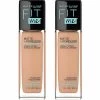 Maybelline New York Maybelline Fit Me Matte + Poreless Liquid Foundation Makeup, Sun Beige, 2 COUNT Oil-Free Foundation