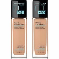 Maybelline New York Maybelline Fit Me Matte + Poreless Liquid Foundation Makeup, Sun Beige, 2 COUNT Oil-Free Foundation