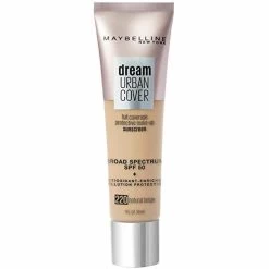Maybelline New York Maybelline Dream Urban Cover Flawless Coverage Foundation Makeup, SPF 50, Natural Beige