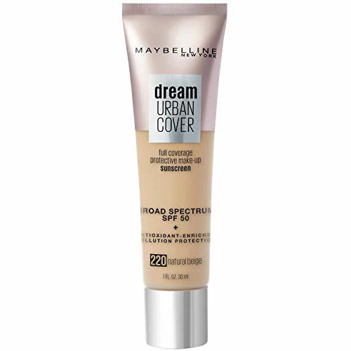 Maybelline New York Maybelline Dream Urban Cover Flawless Coverage Foundation Makeup, SPF 50, Natural Beige 1 Maybelline New York Maybelline Dream Urban Cover Flawless Coverage Foundation Makeup, SPF 50, Natural Beige