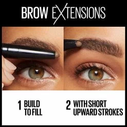 Maybelline New York Brow Extensions Eyebrow Fiber Pomade Crayon, Fiber Stickeyebrow Makeup, Soft Matte Finish, 260 DEEP BROWN, 0.014 Ounce