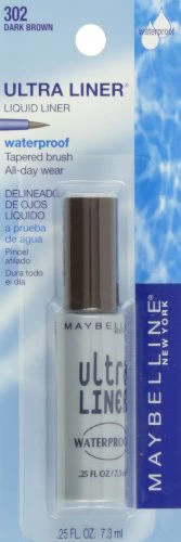 Maybelline New York Ultra Liner Waterproof Liquid Eyeliner, 302 Dark Brown, 0.25 Fl. Oz.