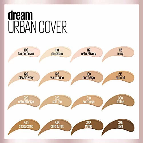 Maybelline New York Maybelline Dream Urban Cover Flawless Coverage Foundation Makeup, SPF 50, Classic Ivory 1 Maybelline New York Maybelline Dream Urban Cover Flawless Coverage Foundation Makeup, SPF 50, Classic Ivory