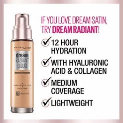 Maybelline New York Dream Satin Liquid Foundation (Dream Liquid Mousse Foundation), Porcelain Ivory, 1 Fl. Oz.