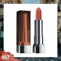 Maybelline New York Maybelline Color Sensational Lipstick, Lip Makeup, Matte Finish, Hydrating Lipstick, Nude, Pink, Red, Plum Lip Color, Nude Nuance, 0.15 Oz. (Packaging May Vary)