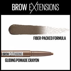 Maybelline New York Brow Extensions Eyebrow Fiber Pomade Crayon, 257 MEDIUM BROWN, 0.014 Ounce
