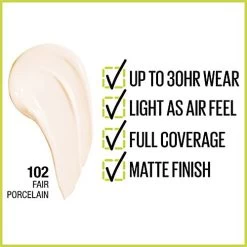 Maybelline New York Maybelline Super Stay Full Coverage Liquid Foundation Makeup, Fair Porcelain, 1 Fl Oz -Maybelline Cosmetic 0769308 maybelline super stay full coverage liquid foundation makeup fair porcelain 1 fl oz