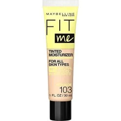 Maybelline New York Maybelline Fit Me Tinted Moisturizer, Fresh Feel, Natural Coverage, 12H Hydration, Evens Skin Tone, Conceals Imperfections, For All Skin Tones And Skin Types, 103, 1 Fl. Oz.