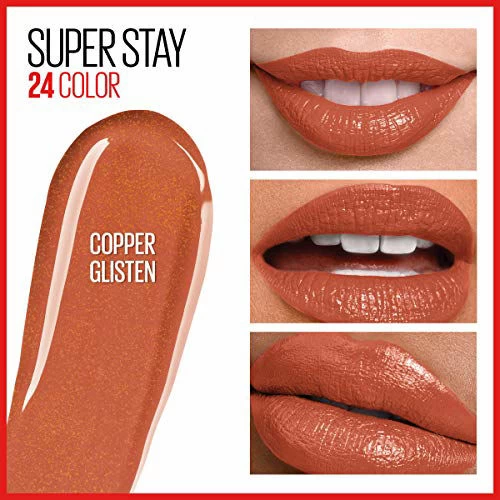 Maybelline New York SuperStay 24, 2-Step Long Lasting Liquid Lipstick And Lip Balm, High-Impact Lip Color, Satin Finish, 910 Copper Glisten 2 Maybelline New York SuperStay 24, 2-Step Long Lasting Liquid Lipstick And Lip Balm, High-Impact Lip Color, Satin Finish, 910 Copper Glisten - Image 2
