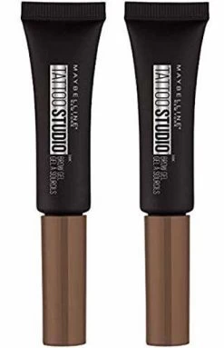 Maybelline New York Tattoostudio Waterproof Eyebrow Gel Makeup, Warm Brown, 0.23 Fl Oz (Pack Of 2)