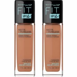 Maybelline New York Maybelline Fit Me Matte + Poreless Liquid Foundation Makeup, Spicy Brown, 2 COUNT Oil-Free Foundation
