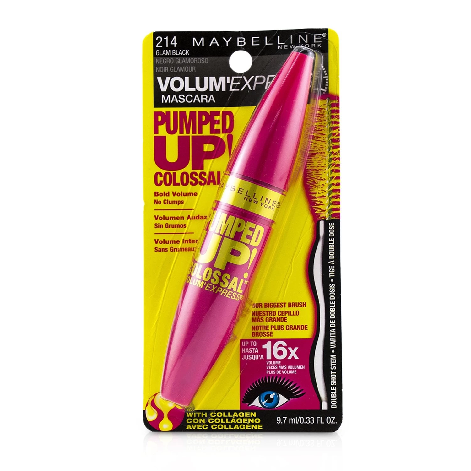 Maybelline Volum' Express Pumped Up Colossal Mascara - # 214 Glam Black 9.7ml/0.33oz 1 Maybelline Volum' Express Pumped Up Colossal Mascara - # 214 Glam Black 9.7ml/0.33oz