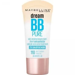 Maybelline New York Maybelline Dream Pure Skin Clearing BB Cream, 8-in-1 Skin Perfecting Beauty Balm With 2% Salicylic Acid, Sheer Tint Coverage, Oil-Free, Light/Medium, 1 Fl Oz