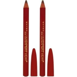 Maybelline New York Makeup Expert Wear Twin Eyebrow Pencils And Eyeliner Pencils, Light Brown Shade, 2 Count (Pack Of 1)