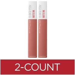 Maybelline New York Maybelline SuperStay Matte Ink Un-nude Liquid Lipstick, Seductress, Pack Of 2