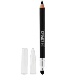 Maybelline New York Line Express Sharpenable Wood Pencil With Built-In Blending Smudger Tip Creamy Liner Eyeliner Eye Makeup, Ebony Black, 0.035 Oz.