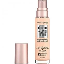 Maybelline New York Maybelline Dream Radiant Liquid Medium Coverage Hydrating Makeup, Lightweight Liquid Foundation, Nude Beige, 1 Fl. Oz