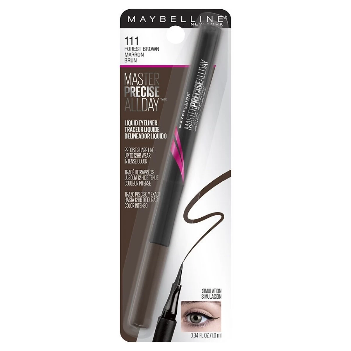 Maybelline Master Precise All Day Liquid Eyeliner, 111 Forest Brown 2 Maybelline Master Precise All Day Liquid Eyeliner, 111 Forest Brown - Image 2