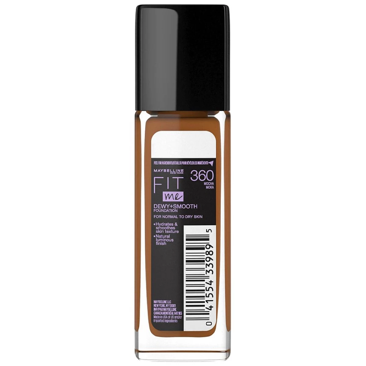 Maybelline Fit Me Dewy + Smooth Liquid Foundation Makeup With SPF 18, Mocha 2 Maybelline Fit Me Dewy + Smooth Liquid Foundation Makeup With SPF 18, Mocha - Image 2