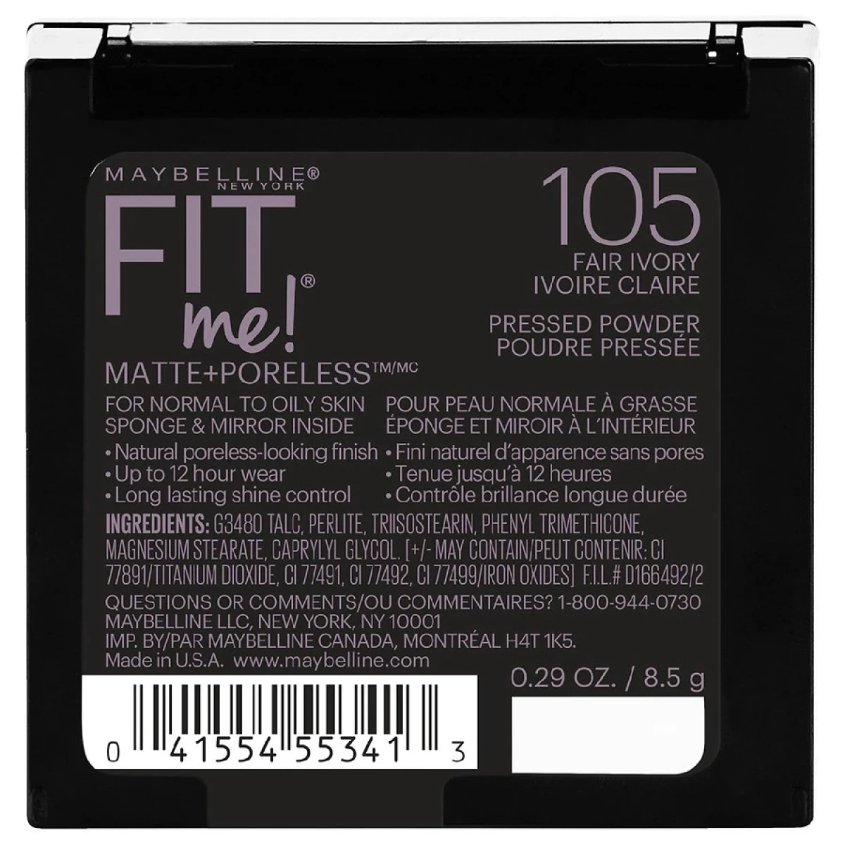 Maybelline Fit Me Matte + Poreless Pressed Face Powder Makeup, Fair Ivory 2 Maybelline Fit Me Matte + Poreless Pressed Face Powder Makeup, Fair Ivory - Image 2