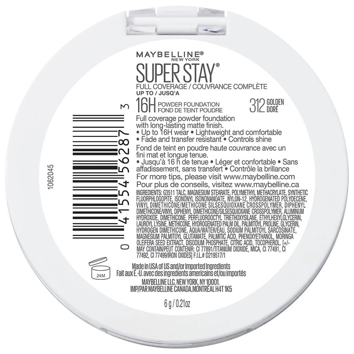 Maybelline SuperStay Full Coverage Powder Foundation Makeup, Matte Finish, Golden 312 2 Maybelline SuperStay Full Coverage Powder Foundation Makeup, Matte Finish, Golden 312 - Image 2