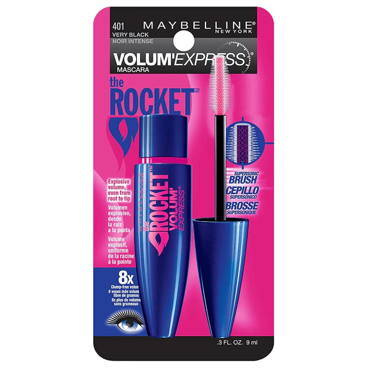 Maybelline Volum' Express The Rocket Washable Mascara, Very Black 2 Maybelline Volum' Express The Rocket Washable Mascara, Very Black - Image 2